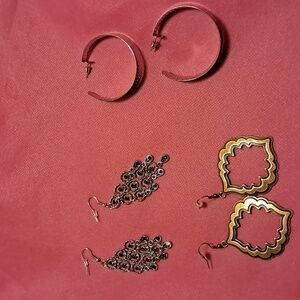 Elegant Gold and Silver Earrings Set